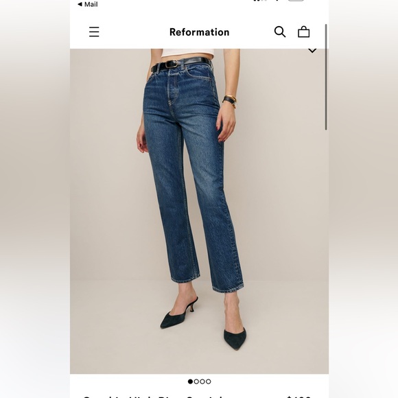 Reformation Cynthia High Rise Straight Crop Jean - Picture 3 of 3